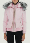 Tiffany Women's Winter Jacket with Sliver fox | Light pink